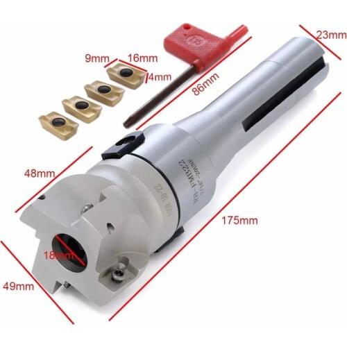 A set R8 FMB 1pc 400R 50mm Face End Mill Cutter + R8 FMB22 Arbor + 4pcs APMT16