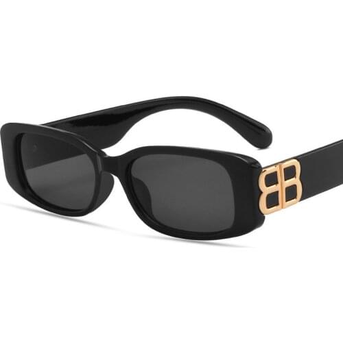 Lady Vintage Feminino Driver Goggles Rectangle Classic Retro Sunglasses Luxury Brand Steampunk Metal Sunglasses for Women UV400