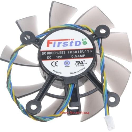 FD8015U12S 75mm DC 12V 0.5A 4 Wire computer cooler Fan radiator for Radeon HD 7770 8600 9800g video Graphics Card cooling
