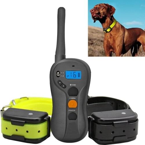 New 100% Waterproof 600yd Remote Pet Dog Training Collar Blue Screen Electronic Shock Electric Pet Trainer for 1 Dog/2 dogs