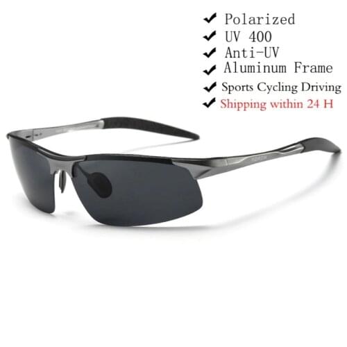 Driving Polarized Sunglasses Men Aluminum Magnesium Frame Sport Sun Glasses Driver Retro Goggles Sunglass UV400 Anti-Glare