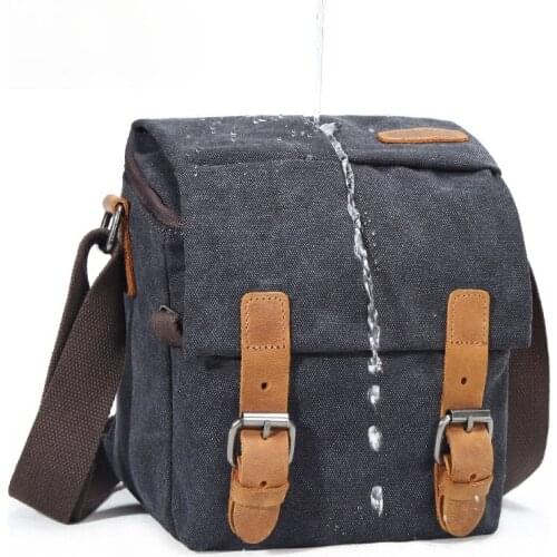 Leisure Single Shoulder Crossbody Photo Bag SLR Digital Camera Bag Waterproof Canvas Mirrorless System Camera Bag