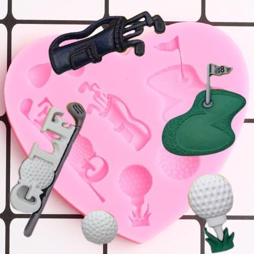 Golf Sport Ball Silicone Mold DIY Party Fondant Cake Decorating Tools Cupcake Topper Candy Resin Molds Chocolate Gumpaste Mould
