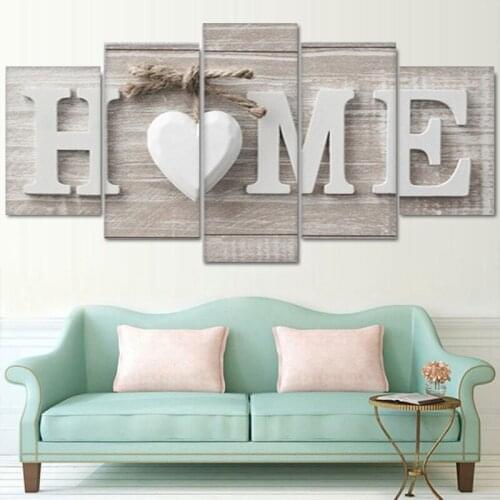 5 Pieces of Modern European Alphabet Painting HD Poster Printing Art Living Room Bedroom Wall Home Decoration Without Frame