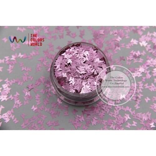 TCJ107 Pearlescent Rose Pink Colors Butterfly shape 3.0MM Size Glitter for nail Art nail gel makeup or DIY decoration
