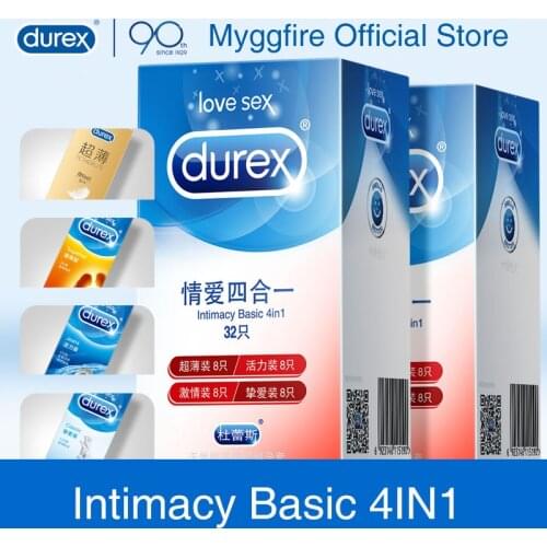 Durex 100Pcs 4 Types Condom Pleasure Variety Pack Condoms for Men Ultra Thin Lubricated Natural Latex Penis Sleeve Sex Products