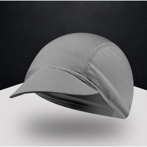 Cycling Mesh Skull Cap Sun Visor Quick Dry Cooling Helmet Liner Hat with Brim