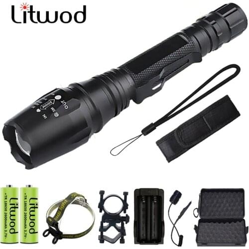 High Quality Tactical Led Flashlight Zoomable 18650 Rechargeable Battery Waterproof Torch for Hunting Bulbs 5 Modes Lantern 20W