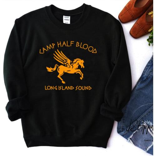 Camp Half Blood Long Island Sound Crewneck Sweatshirt Women Long Sleeve Graphic Jumpers Oversized Tops Movie Fans Pullovers Tops