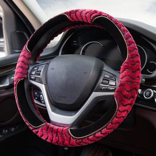 Winter Super Soft Plush Car Steering Wheel Cover Universal,Warm Faux Fur Auto Handlebar on The Steering-Wheel Braid Beautifu