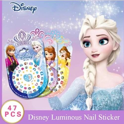 1/5PCS Disney Cartoon Anime Frozen Disney Princess Sofia Nail Stickers Minnie Mickey Snow White Art Decoration Sticker Kids Toy