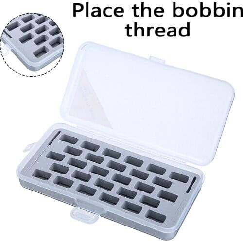 1pc Plastic 28 Spools Sewing Bobbins Case Holder Transparent Bobbin Box Storage Organizer