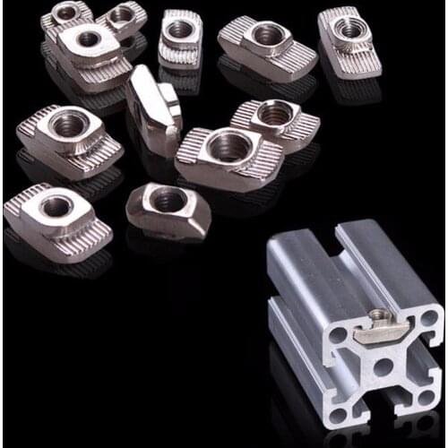 10pcs Carbon Steel T-Slot Shape Interior Sliding Nut Block Set 20x20 EU Aluminum Profile M4/M5