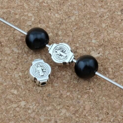 200pcs Zinc Alloy Spacers Cross Crucifix Benedict Medal Spacers Beads DIY Jewelry 8x9.5mm For Beaded Bracelets D-0503