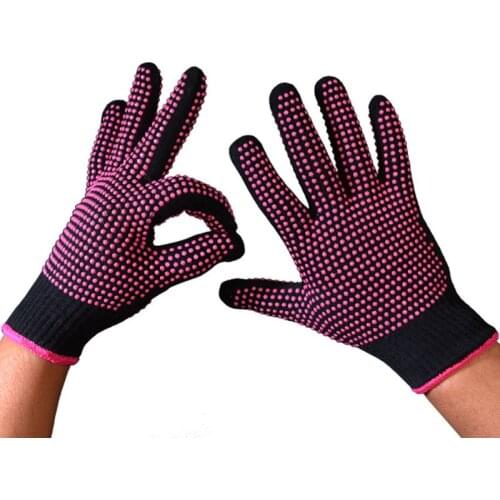 300 Centigrade Heat Resistant BBQ Gloves Cotton Silicone Non-Slip Hair Styling LX9E