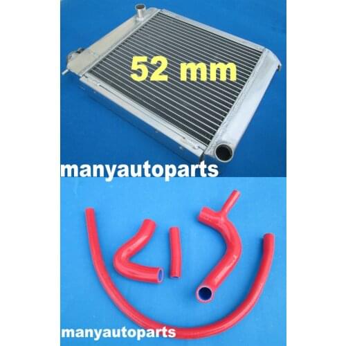 For AUSTIN ROVER MINI 1275 GT 1959-1997 59 60 61 62 63 64 96 97 MT aluminum radiator + red /black silicone hose