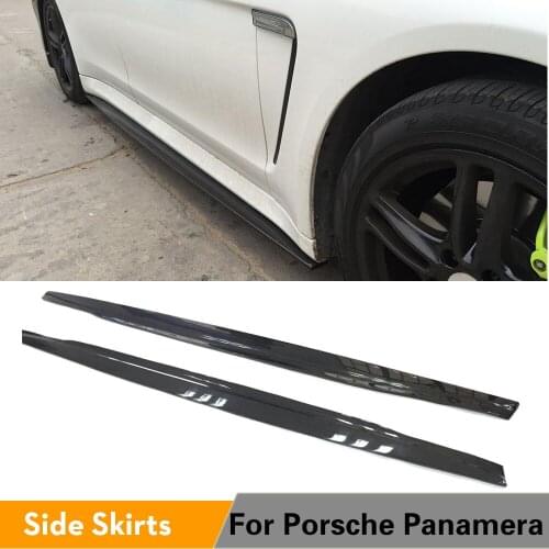 Carbon Fiber Auto Side Skirts Extension Lips for Porsche Panamera 2010 - 2013 Car-styling