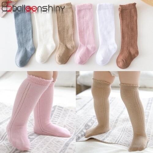 Balleenshiny Baby Girls Knee High Socks Children Kids Long Socks Fashion Dancing Socks Solid Baby Boy Girls Knee Socks School