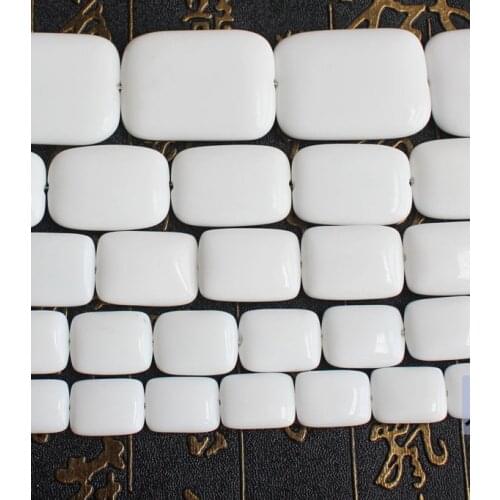 White porcelain agates Rectangle beads 15inch per strand ,Wholesale For DIY Jewellery Free Shipping