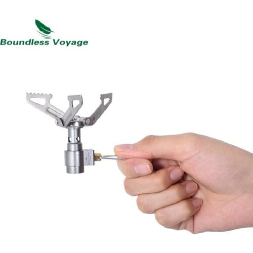 Boundless Voyage 2700W Camping Gas Stove Portable Mini Titanium Burner Outdoor Cooking Ultralight Pocket Furnace Only 26g