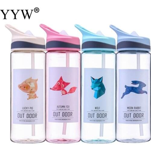 Water Bottles Outdoor Camping Hiking Water Bottle Botella De Agua Plastic Cup Garrafa 450/650/700ml Drinkware Kitchen Tools