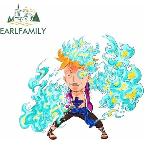 EARLFAMILY 13cm x 10.3cm For One Piece Marko Motorcycle Bumper Window Stickers Fashion Decals Vinyl Material Creative Stickers