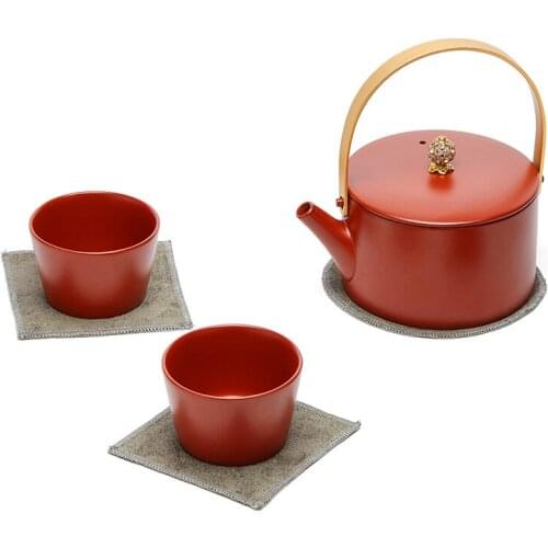 TT Yixing Purple Clay Pot One Pot Two Cups Four Cups Household Red Teapot Porcelain Kung Fu Tea Set Set
