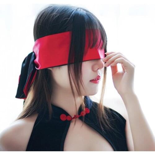 Flirting Blindfold Soft Silk Satin Eyepatch Restraint Exotic Accessories Ribbon Bondage Sex Products Blind Sleep Mask Eye Cover