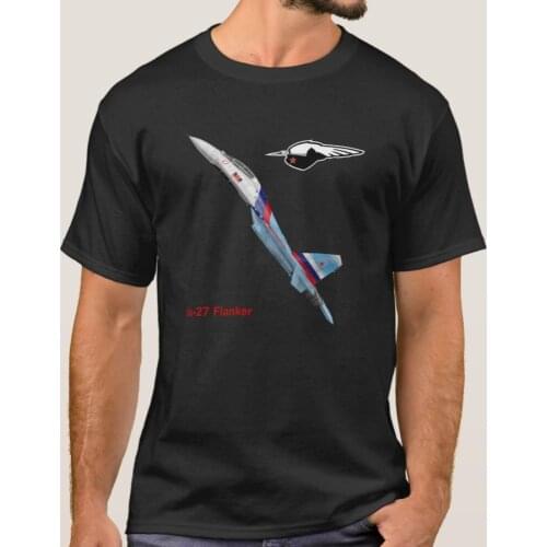 Russian Air Force Sukhoi Su-27 Flanker Fighter T-Shirt. Summer Cotton Short Sleeve O-Neck Mens T Shirt New S-3XL
