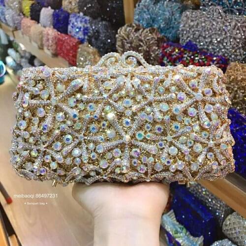 Luxury Crystal diamond gold Designer Brand Clutch Bags for wedding Party Purse Bridal clutches Bags Ladies Prom Evening Bags