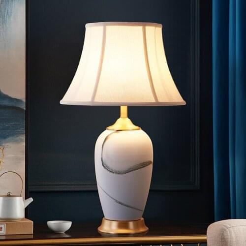 Buy 2 Get 20% 38X65CM New Chinese Style Ink Painting Bedroom Ceramic Table Lamp Bedroom Bedside Lamp Luxury Creative Decoration