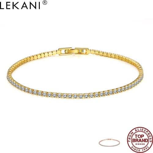 LEKANI Charm Bracelets Women Simple Geometric Female 3 Color Bracelet Fashion Anniversary Jewelry Gift Give Girlfriend Hot Sale