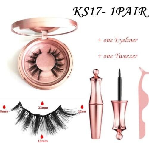 Magnetic Eyelashes 3D False Mink Eyelashes Reusable Magnet Lashes Magnetic Liquid Eyeliner&Magnetic False Eyelashes &Tweezer