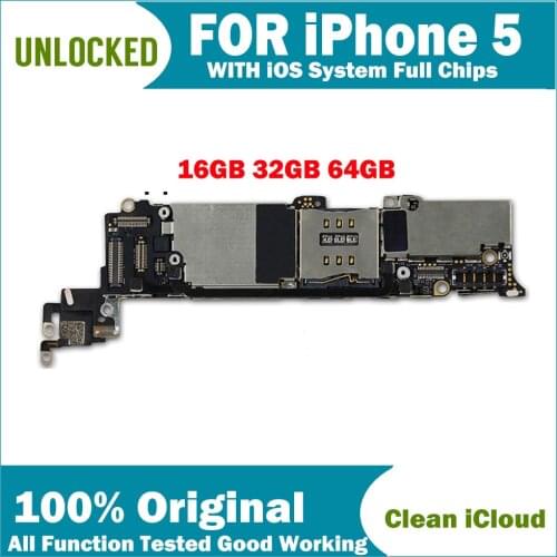 Full unlocked for iphone 5 Motherboard,100% Original for iphone 5 Mainboard Not ID Locked clean iCloud Good Works