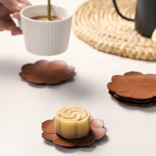 Wooden Coasters Set of 4 Placemats Heat Resistant Drink Mat Table Tea Coffee Cup Pad for Drinking Glasses