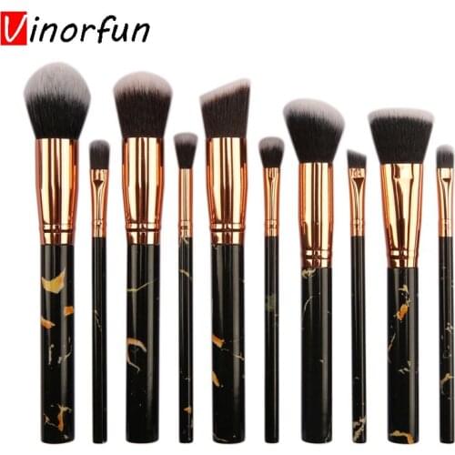 10pcs Marbling Makeup Brushes Set Foundation brushes Professional Eyeshadow Concealer Blush Brush set Make Up Brush Tool Kit