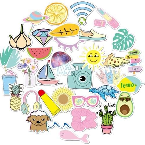35PCS Stickers for kids Cartoon VSCO Girl Sticker Stuff for Water Bottles Stikers Suitable for Photo Luggage Laptop Stickers Toy