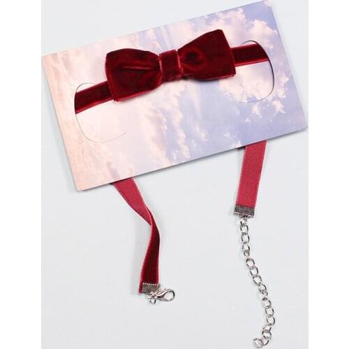 Bow velvet bell maid collar choker necklace cos cute Japanese girl chain Christmas