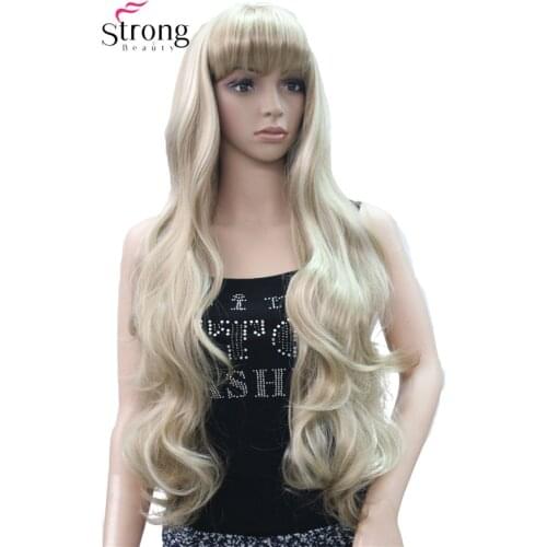 StrongBeauty X-Long Layered Wave Blonde Red Full Synthetic Wig Womens Wigs COLOUR CHOICES