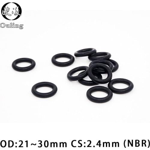 20PCS/lot Rubber Ring Black NBR Sealing O-Ring 2.4mm Thickness OD21/22/23/24/25/26/27/28/29/30mm O Ring Seal Gasket Washer
