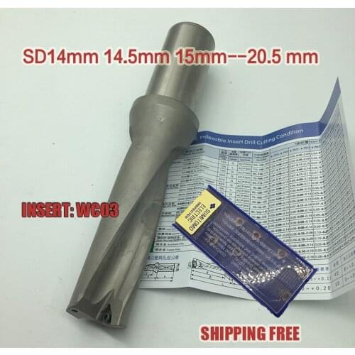 WC-C20-2D-SD14-20.5-WC03, Drill Type For Wcmt030208 Insert U Drilling Shallow Hole,indexable insert drills