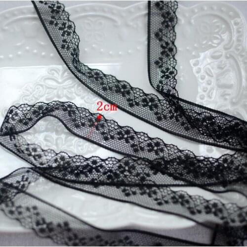 10 Meters Smooth Black Lace trim Sewing Craft Garment Apparel Accessories Polyester Lace Ribbon Free Shipping
