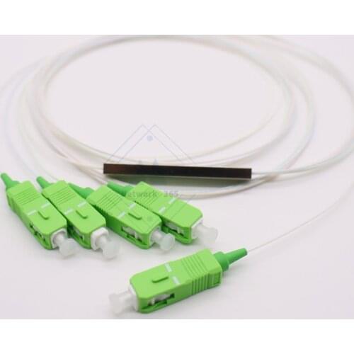 Free Shipping 5PCS/Lot 1x4 0.9mm Fiber Opitc Splitter SC/APC Connector Fiber Optical PLC Splitter SC Mini steel tube type