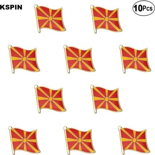 Macedonia Flag Lapel Pin Flag badge Brooch Pins Badges 10Pcs a Lot