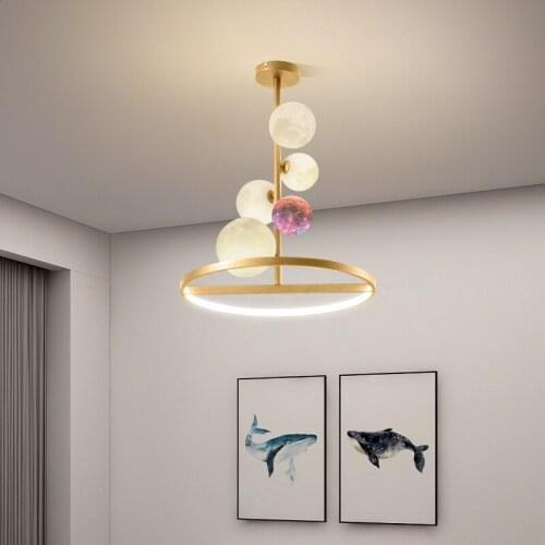 3D Printing Planet LED Chandelier Nordic Style Modern Living Room Restaurant Dining room Home Decorate Hanging Light Fixtures