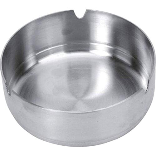 4PCS Windproof Ashtray Stainless Steel Round Ashtray Cigar Container For Cafe Restaurant Hotel Home Office Smoking Accessories