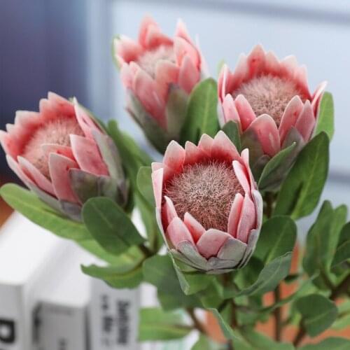 48cm Single Branch Artificial Imperial Flower Plastic Fake Plants Monarch Flower Lotus Magnolia Home Wedding Party Decor Floral