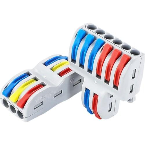 5/10pcs/Lot SPL-42/62 Mini Fast Wire Connector Universal Wiring Cable Connector Push-in Conductor Terminal Block DIY YOU