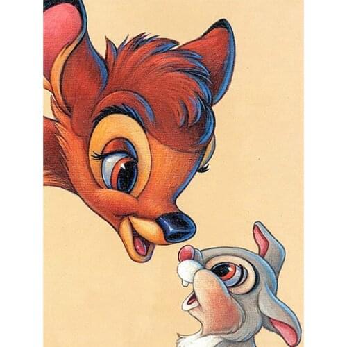 Diamond painting Diy cross stitch Kits Needlework diamond mosaic diamond embroidery Cartoon Deer & Rabbit Wall StickersZP-1716