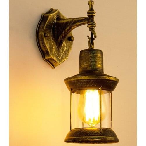 Bar Cafe Antique Lantern Clothing Store Restaurant Aisle Industrial Lamp Balcony Chinese Retro vintage Wall Lamp